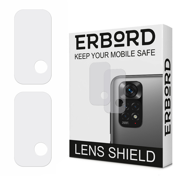 2x ERBORD tempered glass for camera to Xiaomi Redmi Note 11