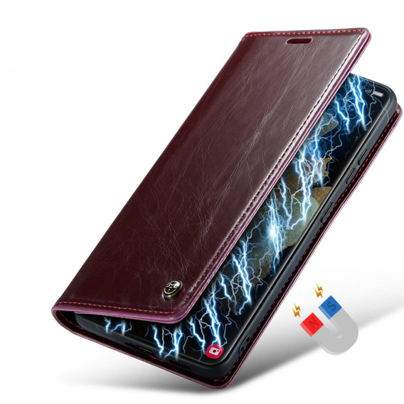 CASEME flip case for Samsung Galaxy S21 Ultra 5G, Waxy Textured, red