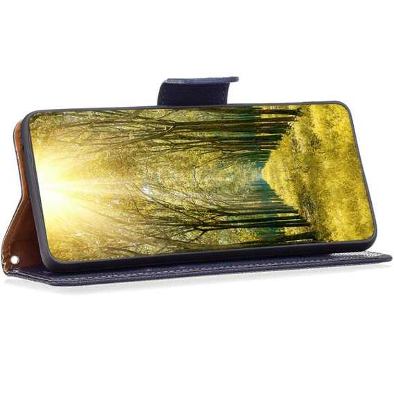 Flip case for Samsung Galaxy A55 5G, Wallet Litchi Leather, dark blue