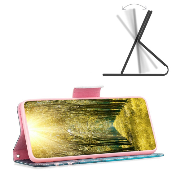 Flip case for Motorola Edge 40 Neo, Wallet, sakura, blue