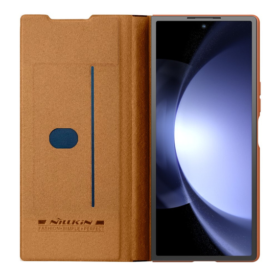 NILLKIN flip case for Samsung Galaxy Z Fold6 5G, CamShield Qin Pro, leather, brown