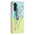 Flip case for Samsung Galaxy A55 5G, Wallet, Feather, blue