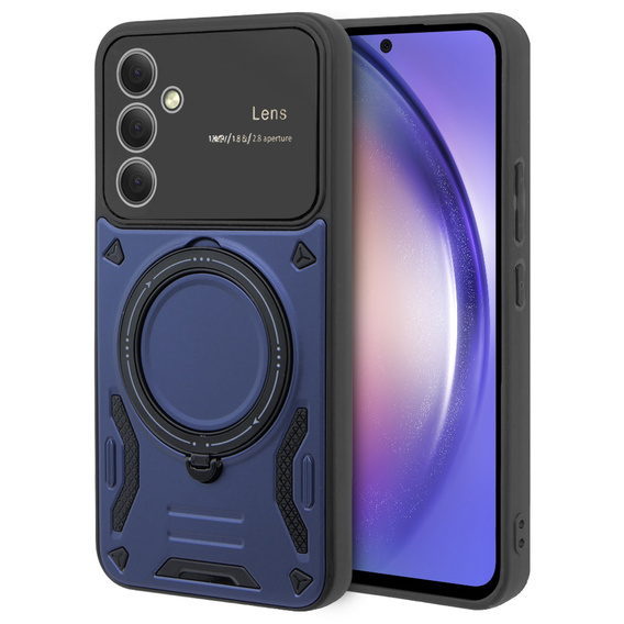 BENKS Kevlar Case for Samsung Galaxy A54 5G, for MagSafe, Carbon Fiber, blue