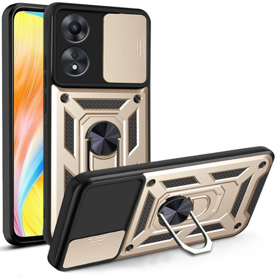 Case for Oppo A98 5G, CamShield Slide, gold