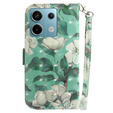 Flip case for Xiaomi Redmi Note 13 Pro 5G, Wallet, Flowers green