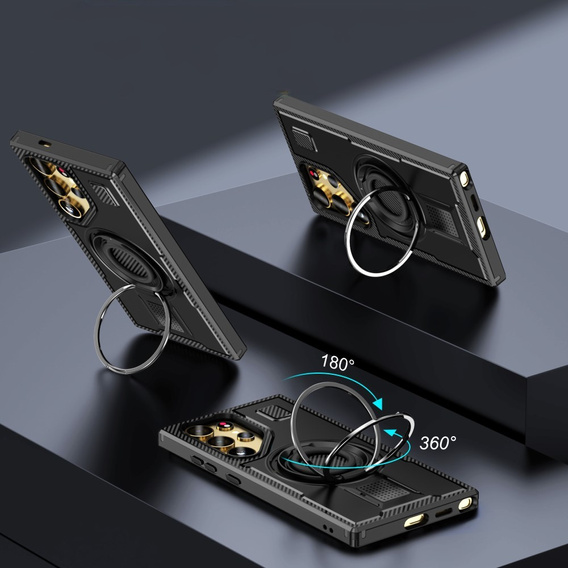 Case for Samsung Galaxy S25 Ultra, Kickstand Ring, black