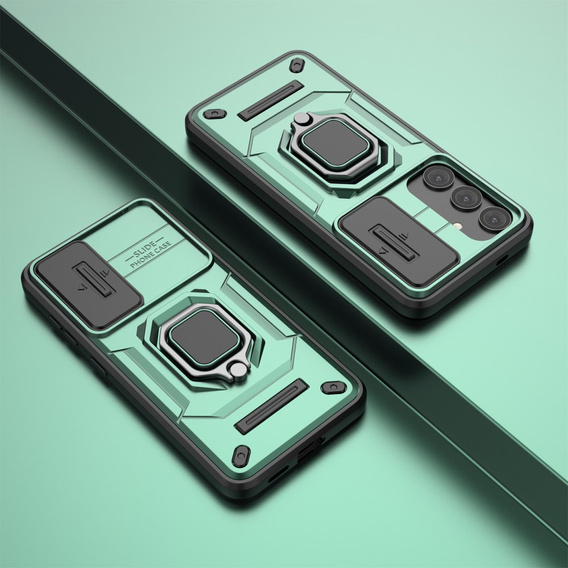 Case for Samsung Galaxy S24, KickStand Camera Lens, green