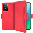 Flip case for Oppo A57s, Card Slot, red