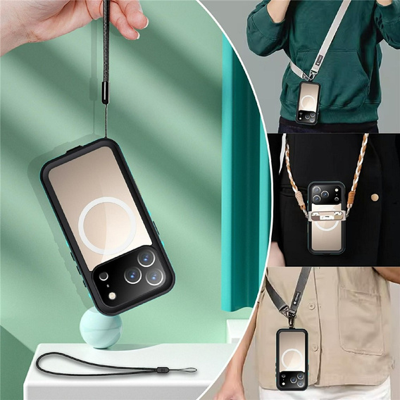 Case for iPhone 17 Pro, Waterproof IP68, SHELLBOX MagSafe, black