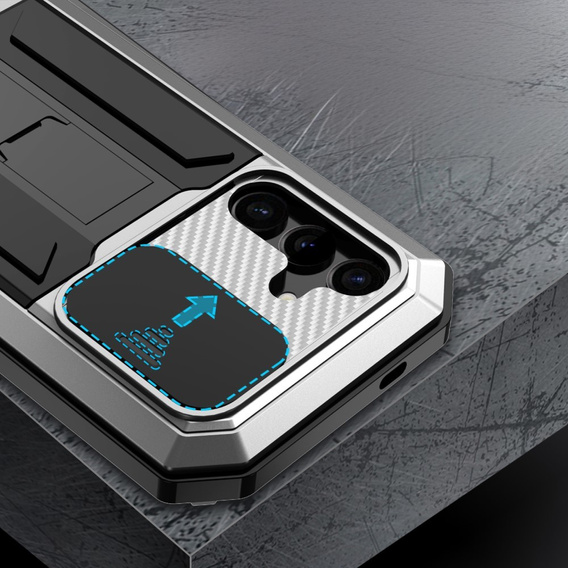 Armored case for Samsung Galaxy S25+ Plus, R-JUST, silver