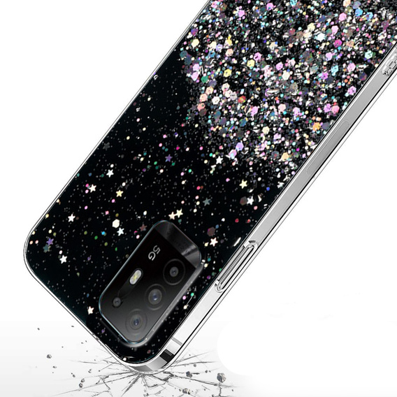 Case for Oppo Reno5 Z / F19 Pro Plus, Glittery, black