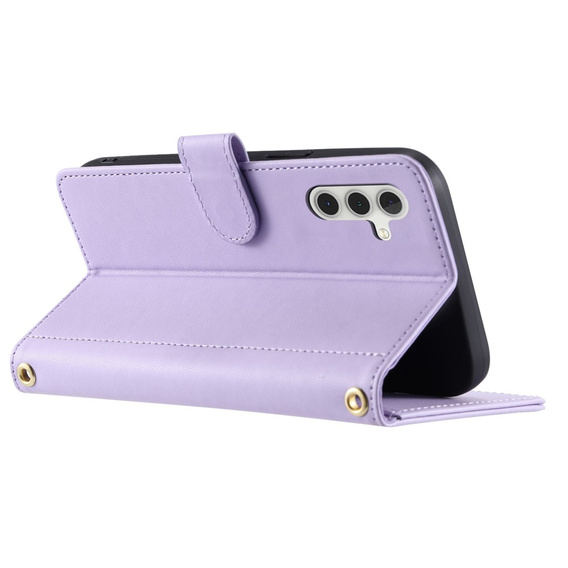 Flip case for Samsung Galaxy S25 FE, Rhombus Crossbody Leather, purple