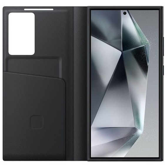 Original Samsung Case for Galaxy S24 Ultra, S View Wallet Cover, black