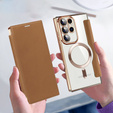 Flip case for Samsung Galaxy S23 Ultra, RFID Wallet MagSafe CamShield, brown