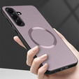 Case for Samsung Galaxy A56 5G, Leather Hybrid MagSafe, purple