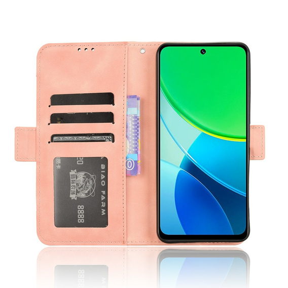 Flip case for Vivo Y19s, Card Slot, pink