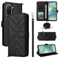 Crossbody Leather Wallet flip case for Xiaomi Redmi A5, black