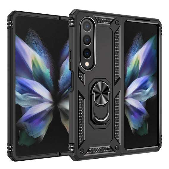 Armor Case for Samsung Galaxy Z Fold 4 5G, Nox Case Ring, black