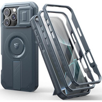 Armored case for iPhone 16 Pro Max, Dexnor CamProtect MagSafe, blue (Two frames)