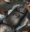 Armored case for iPhone 15 Pro Max, Dexnor CamProtect MagSafe, black (Two frames)