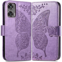 Flip case for Motorola Moto G85, Butterfly, purple