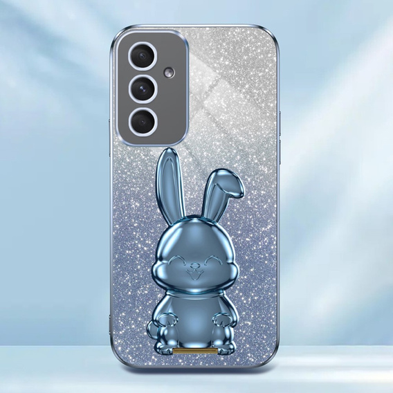 Case for Samsung Galaxy A54 5G, Glitter Rabbit, with slide-out stand, blue