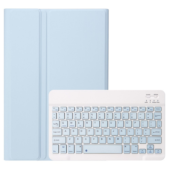 Case + keyboard Apple iPad Air 11" 6 gen. 2024, Leather Pen Slot, light blue