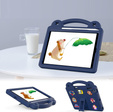 Children's case for iPad 9.7" 2018/2017 (6/5 gen.) / Pro 9.7" 2016, Cute Patterns, with stand, dark blue
