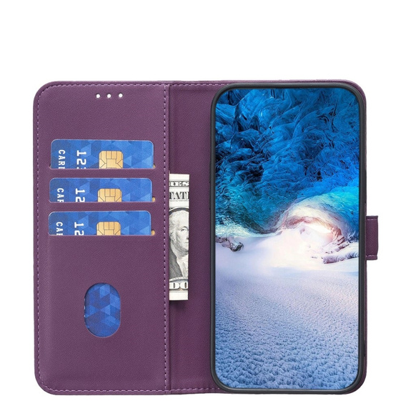 Flip case for Xiaomi Redmi Note 13 Pro 4G / Xiaomi Redmi Note 14S / Xiaomi Poco M6 Pro 4G, BINFEN Wallet, dark purple