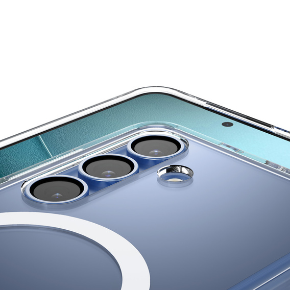 Spigen MagSafe Case for Samsung Galaxy S25+ Plus, Ultra Hybrid, clear / white + 9H Tempered Glass