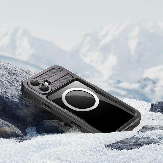 IP68 Waterproof Case for iPhone 16 Plus, SHELLBOX MagSafe, black