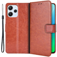 Flip case for Xiaomi Redmi 12, Crazy Horse Wallet, brown