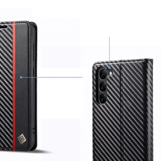 Flap case for Samsung Galaxy S24, Carbon LC.IMEEKE, black