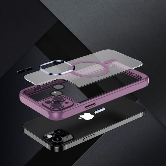 Case for iPhone 15 Plus, ERBORD Impact Guard, MagSafe, purple