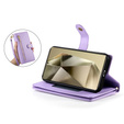 Flip case for Samsung Galaxy S25 Ultra, Wallet Zipper Pocket, purple