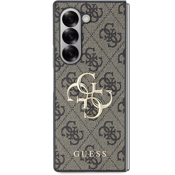 GUESS Case for Samsung Galaxy Z Fold6, 4G Big Metal Logo, brown