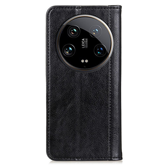Case for Xiaomi 14 Ultra, Wallet Litchi Leather, black