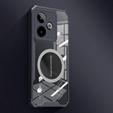 Case for Realme GT 7 / 7T, with magnetic sheet, transparent / black