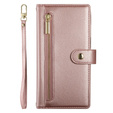 Flip case for Oppo Reno 13F 5G, Wallet Zipper Pocket, pink