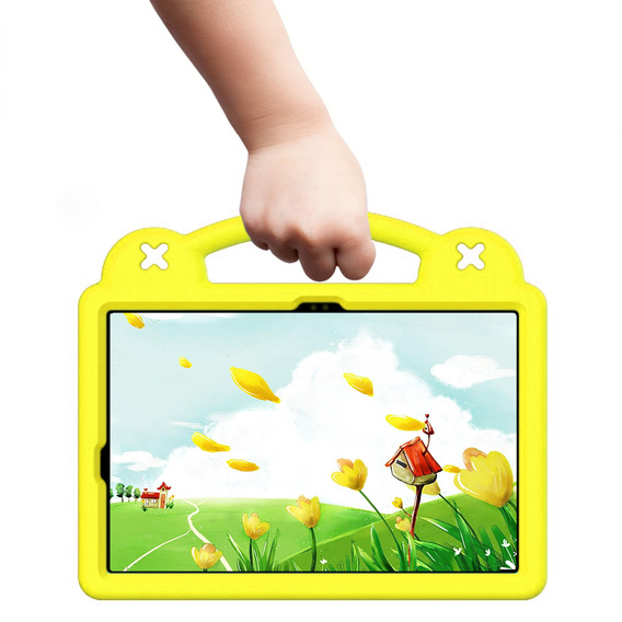 Children's case for Samsung Galaxy Tab S9 FE+ Plus, Cute Patterns, with stand, yellow