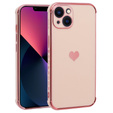 Case for Apple iPhone 13, Electro heart, pink rose gold