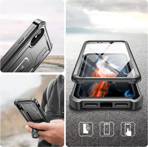 Armored case for iPhone X / XS, Dexnor Full Body, black