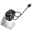 Aluminum USB Docking Station for Garmin Fenix 7/7S/7X/6/6X/6S, Silver