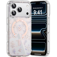 Magnetic case with floral laser pattern for iPhone 17 Pro
