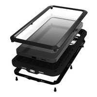 Love Mei Case for Samsung Galaxy S24 FE, armored with glass, black