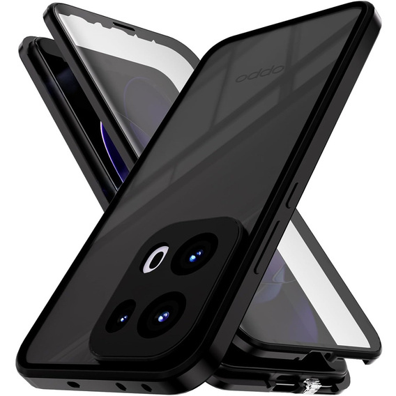 Case for Oppo Reno 13 Pro, Magnetic Dual Glass, black
