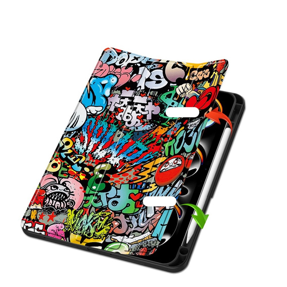 Case for iPad Pro 11 2024, Smartcase, graffiti