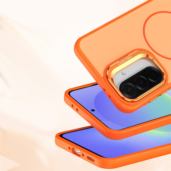Skin-touch case with MagSafe stand for Samsung Galaxy A57 5G, orange
