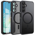 Case for Samsung Galaxy A16, for MagSafe, ERBORD Matt Case, black + Screen Glass