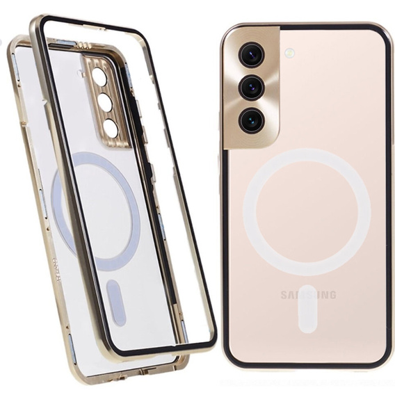 Magnetic Dual Glass MagSafe case for Samsung Galaxy S21+ Plus, gold